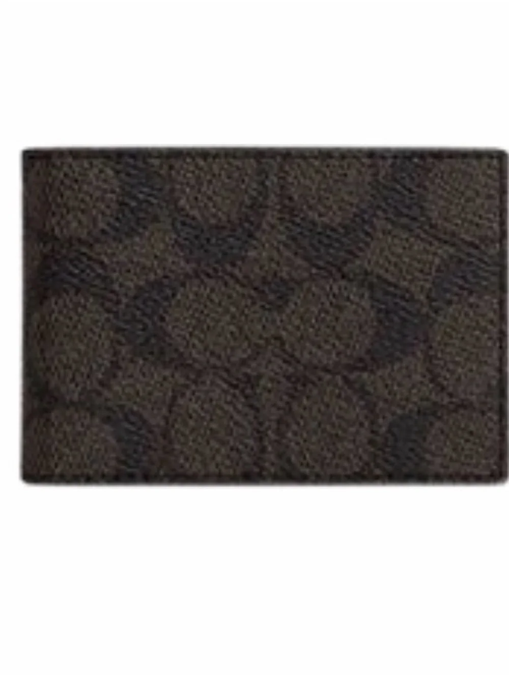 Coach men’s  Textured Leather Bi-Fold Wallet - Black cc pattern *nwt
